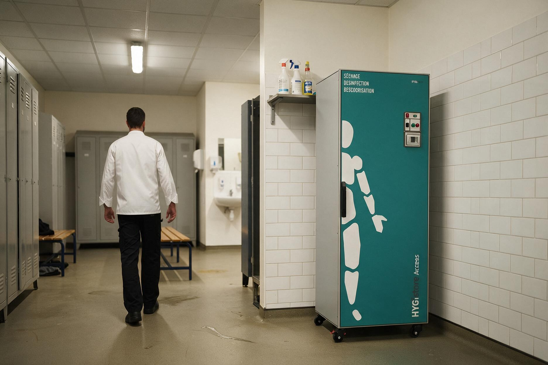 Armoire séchante Hygitec Hygistore Access dans un vestiaire de restauration